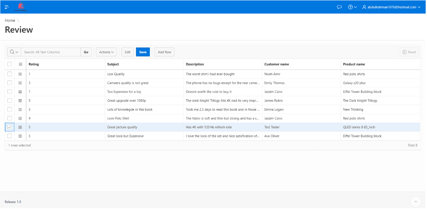 Oracle APEX Online Shopping System visual 6