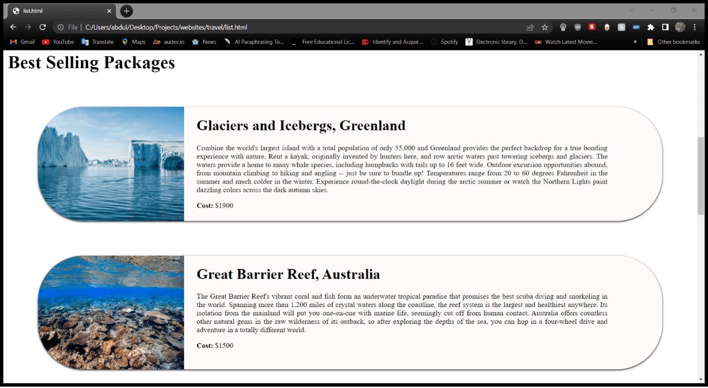 Travel Agency Website visual 5