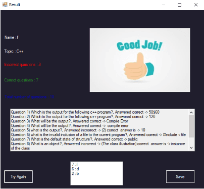 Visual Basic Quiz Game visual 6